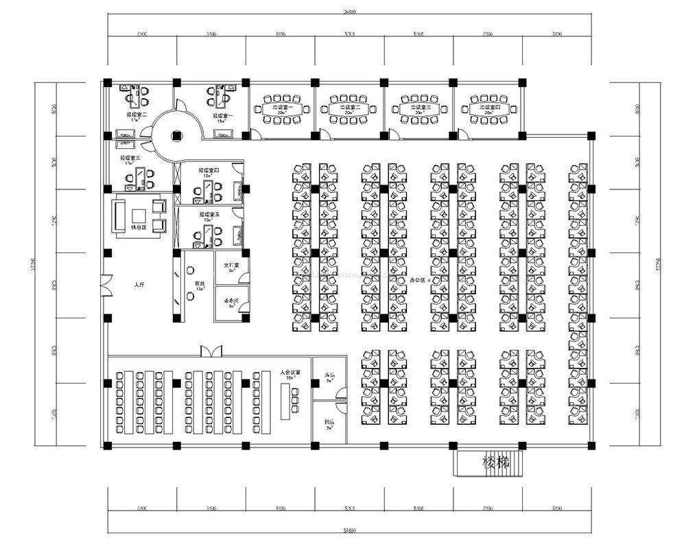 寫字樓辦公室格局設(shè)計平面圖