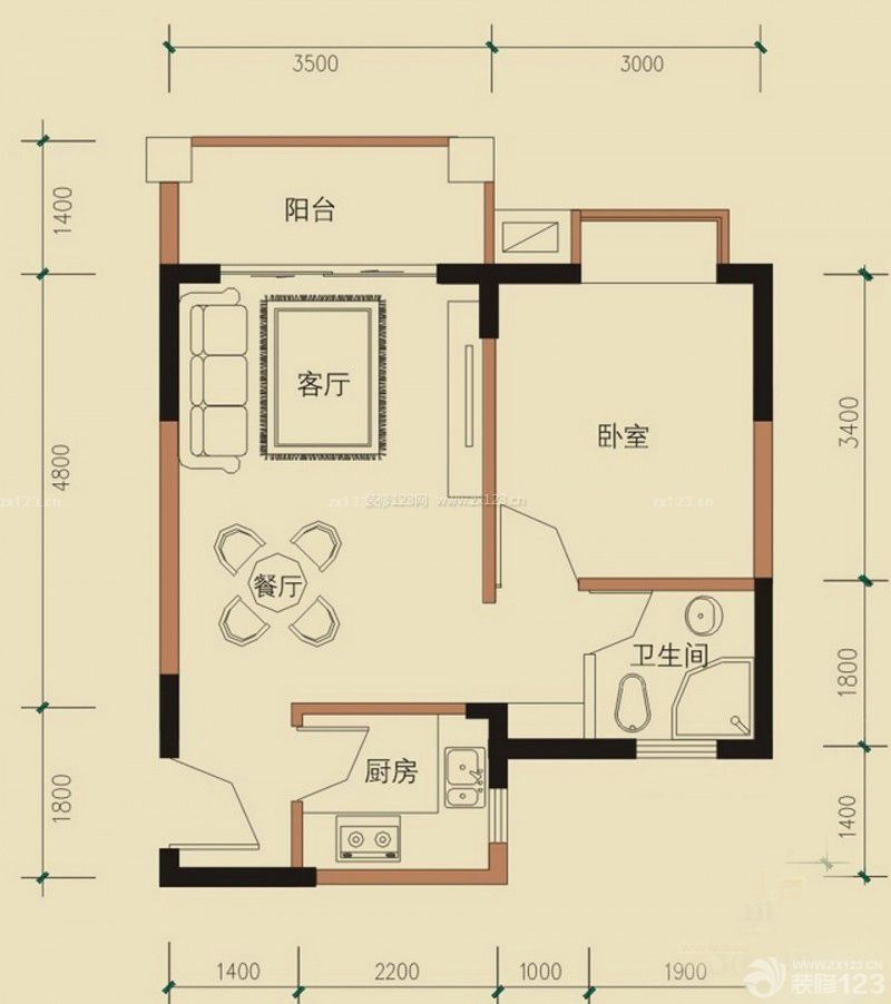 经典自建房30平米小户型平面图