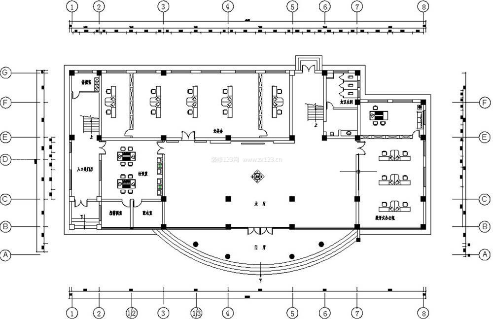 辦公室格局分布設(shè)計(jì)平面圖