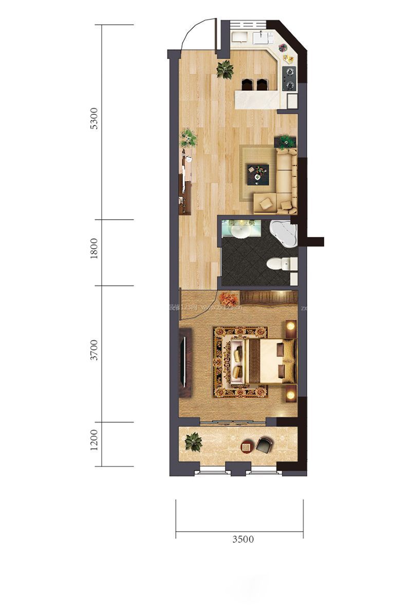 2023整體56平方一室一廳戶型圖設(shè)計