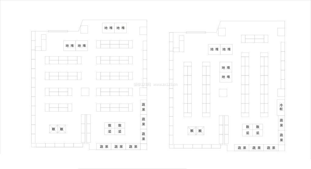 蔬菜水果超市設(shè)計平面圖