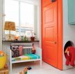 温馨美式风格儿童房样板间橙色门装潢效果图2023