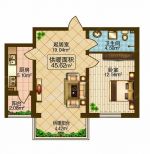 農(nóng)村自建房屋56平方一室一廳戶型圖設(shè)計案例