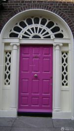 欧式风格豪宅别墅紫色门装修实景图