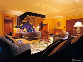 迪拜七星级酒店客房整体家具摆放效果图