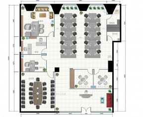 办公室分布设计平面图