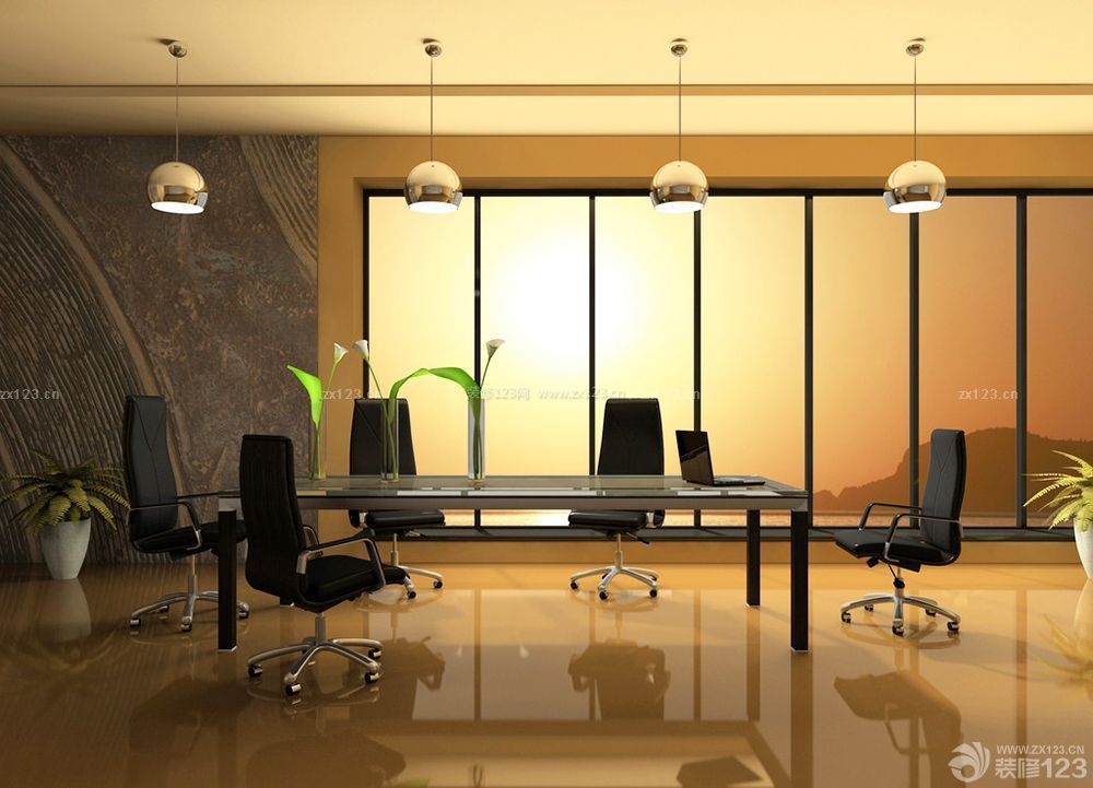 会议室简约时尚办公椅子设计效果图