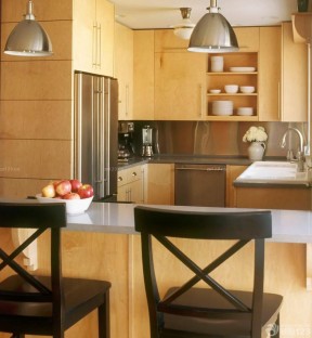 小户型整体厨房 实木橱柜