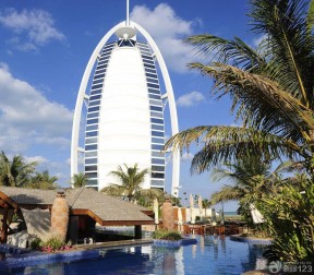 迪拜七星级酒店外观设计效果图