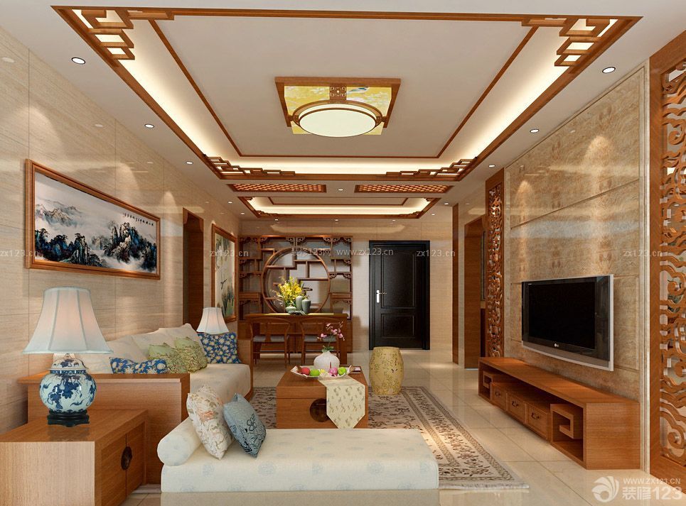 家装80平方米室内中式古典家具设计图