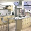 最新欧式阁楼厨房橱柜带吧台装饰效果图