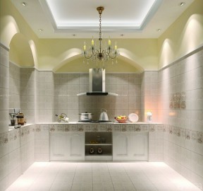 精装敞开式厨房墙砖贴图设计