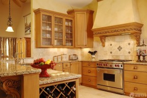 美式风格厨房墙砖贴图装修实景图