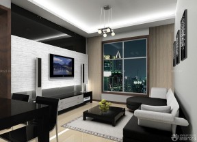 黑白风格2013年最新客厅装修设计图 