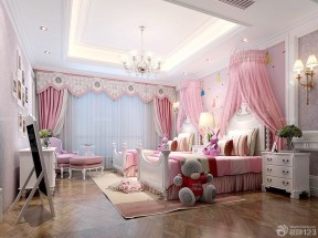 粉色窗帘 儿童房