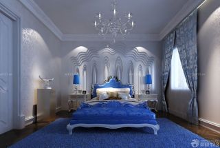 现代欧式混搭风格家装卧室银色墙面设计图欣赏