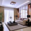 现代简约风格中式客厅窗帘装修设计图 