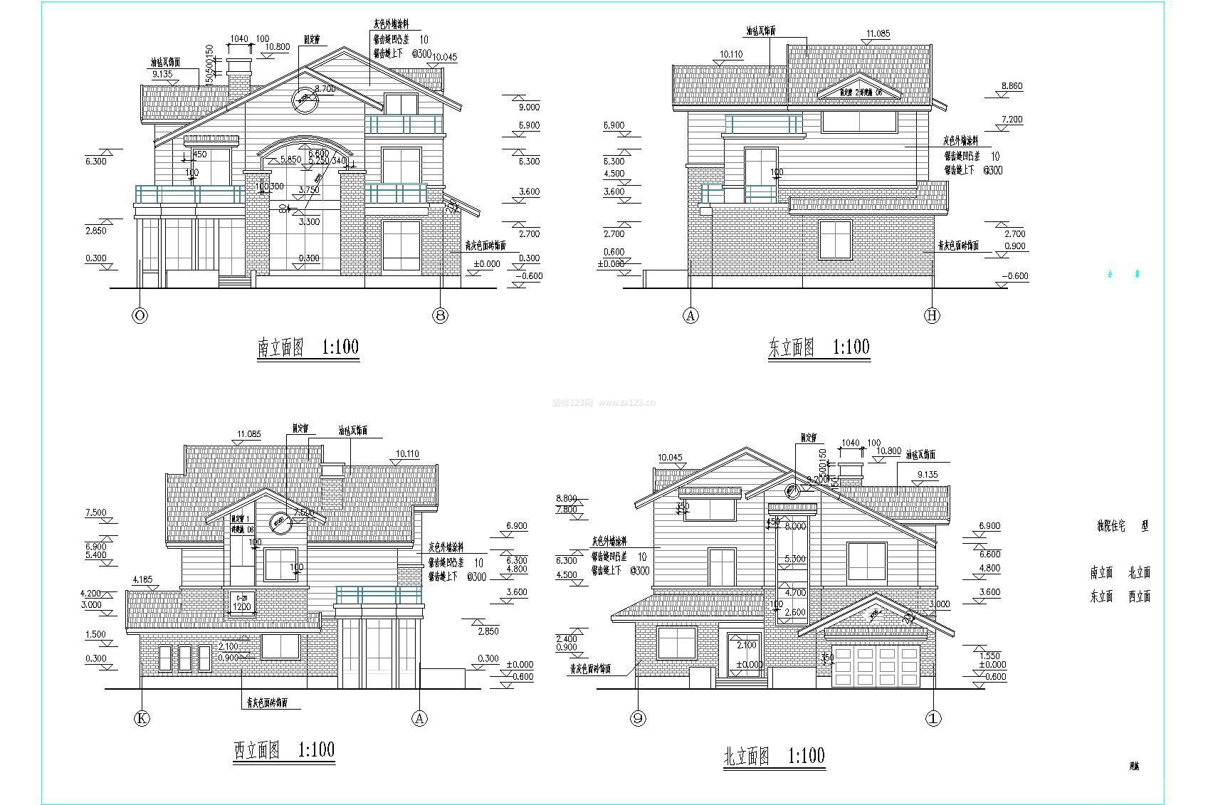 地中海風(fēng)格建筑立面圖