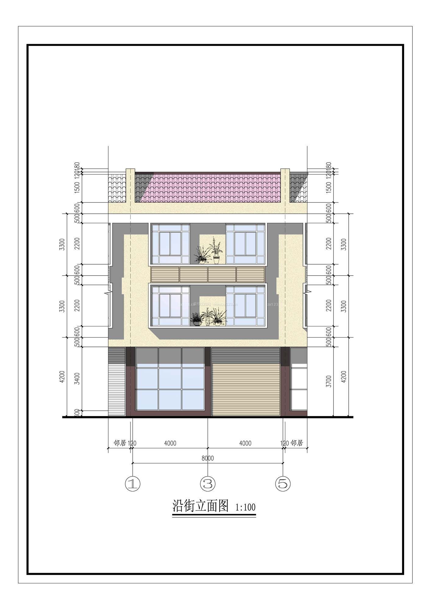 自建房建筑立面图_装信通网效果图