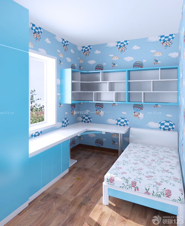 现代风格10平米儿童房木地板装修效果图