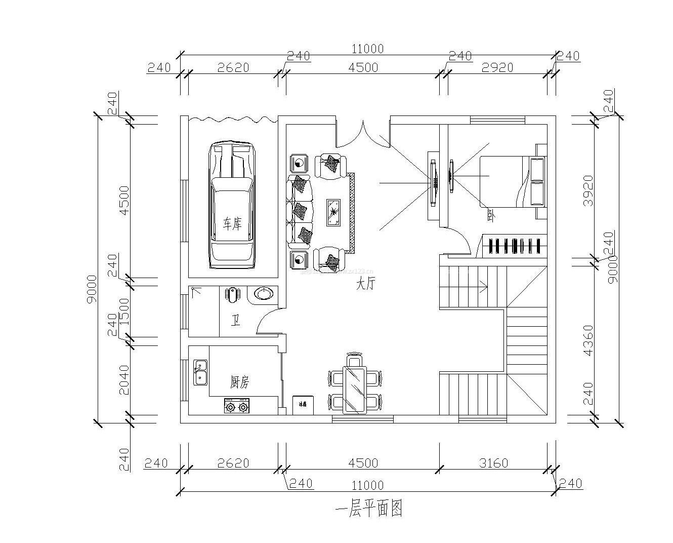 首層房子設(shè)計(jì)平面圖 