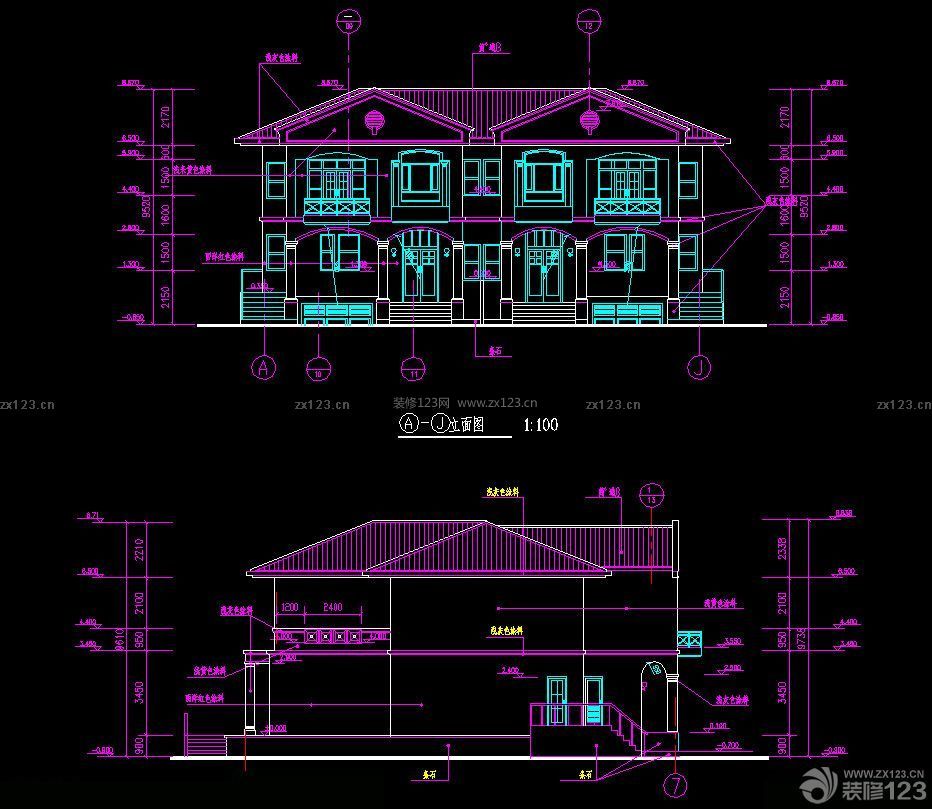 私人會所建筑立面圖