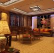 中式高档别墅客厅吊灯装修效果图