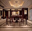 中式私人别墅餐厅吊灯设计装修效果图