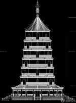 寶塔式CAD建筑立面圖