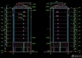 高檔寫字樓建筑立面圖