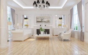 欧式风格家具白色组合沙发摆放图