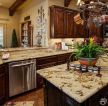 美式古典风格室内厨房人造大理石设计图片