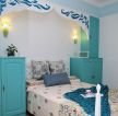 地中海风格儿童房床头背景墙装修设计图