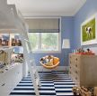 地中海风格儿童房蓝色墙面设计效果图