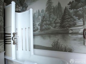 手绘墙画 家庭浴室