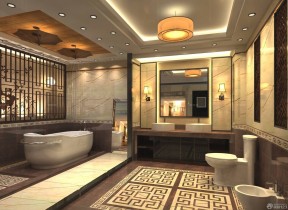 中式简约风格浴室东鹏瓷砖装修效果图