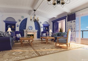 客厅设计图 美式地中海混搭风格
