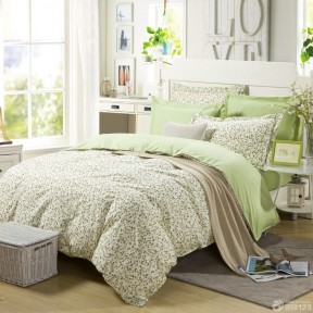 现代美式卧室美式乡村床装潢实景图欣赏