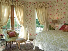 最美欧式卧室美式乡村床装修实景图