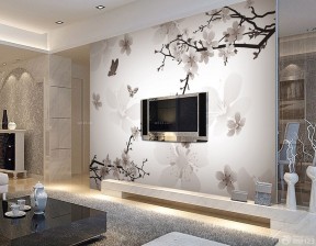 電視背景墻壁紙 中式風格