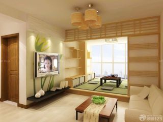 日式客厅电视背景墙设计图