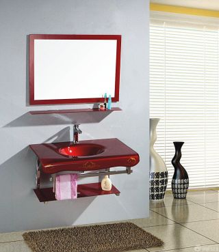 现代设计风格浴室洗手盆台面效果图