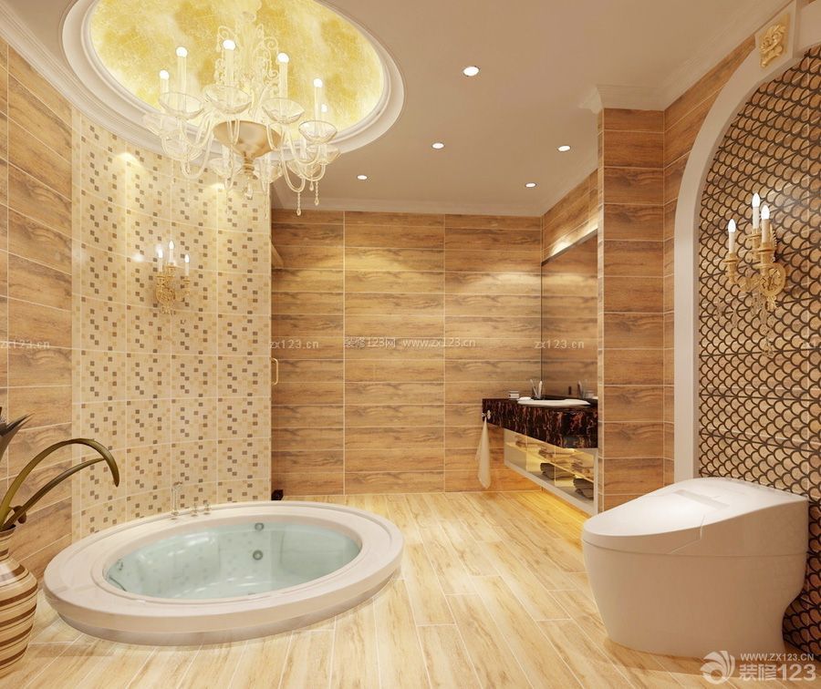欧式家装按摩浴缸背景墙马赛克瓷砖贴图