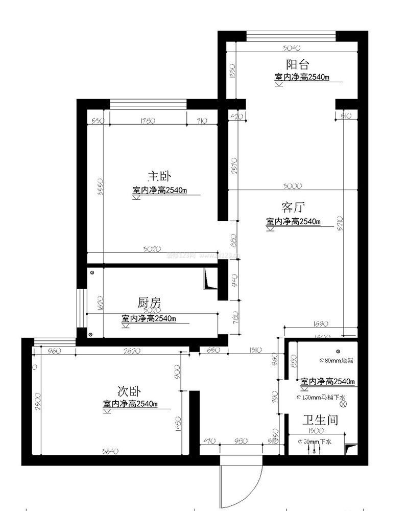 50-80小戶型一居改兩居圖