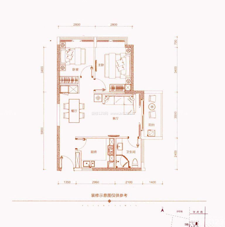 50-80兩房兩廳小戶型裝修設(shè)計圖