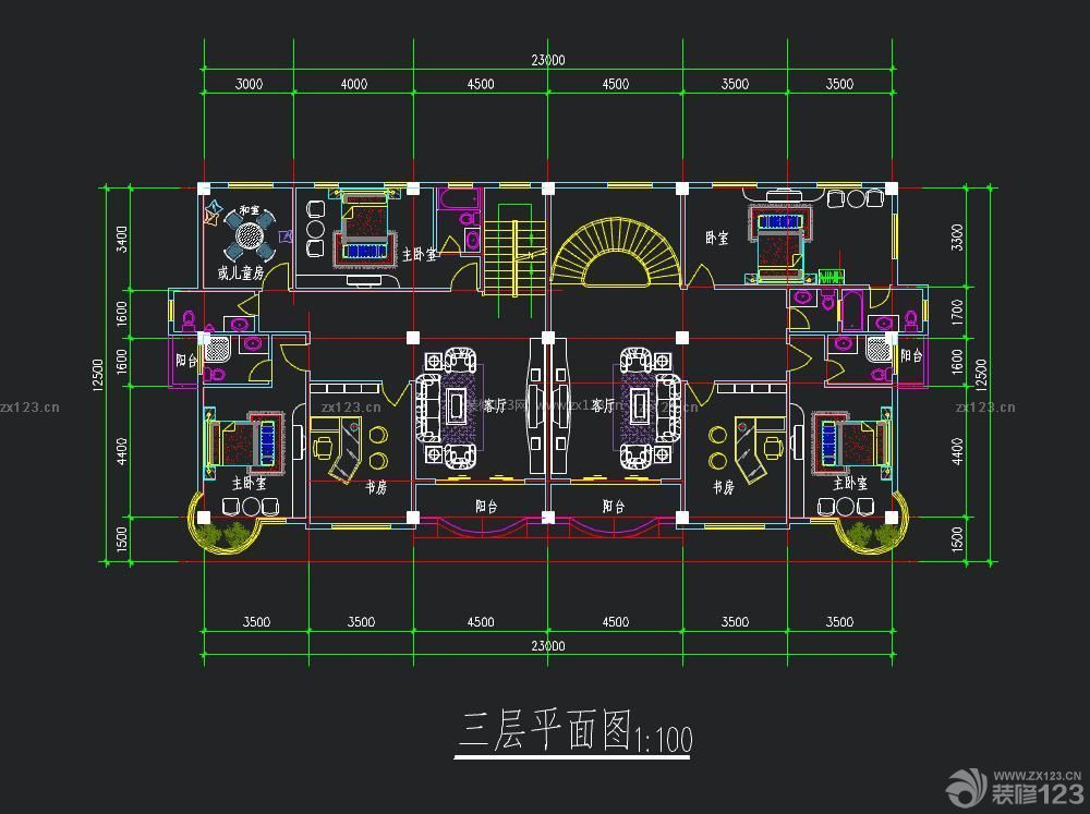 20萬三層農(nóng)村獨棟別墅戶型圖