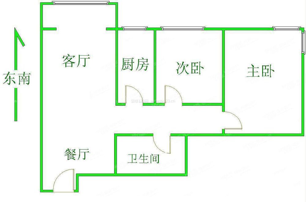 50-80二室二廳一衛(wèi)小戶型圖