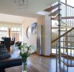 家装客厅木制楼梯设计效果图