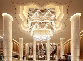 迪拜七星级酒店大堂吊顶设计装修效果图