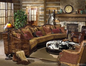 传统美式田园风格客厅组合沙发设计